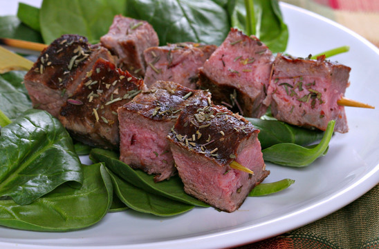 High Iron Meal - Beef Skewers and Spinach